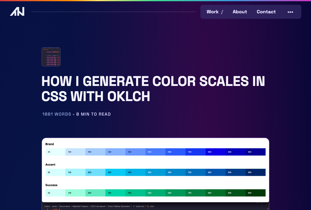 Anna Filou | How I generate color scales in CSS with OKLCH