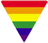 Rainbow-colored downward-pointing triangle